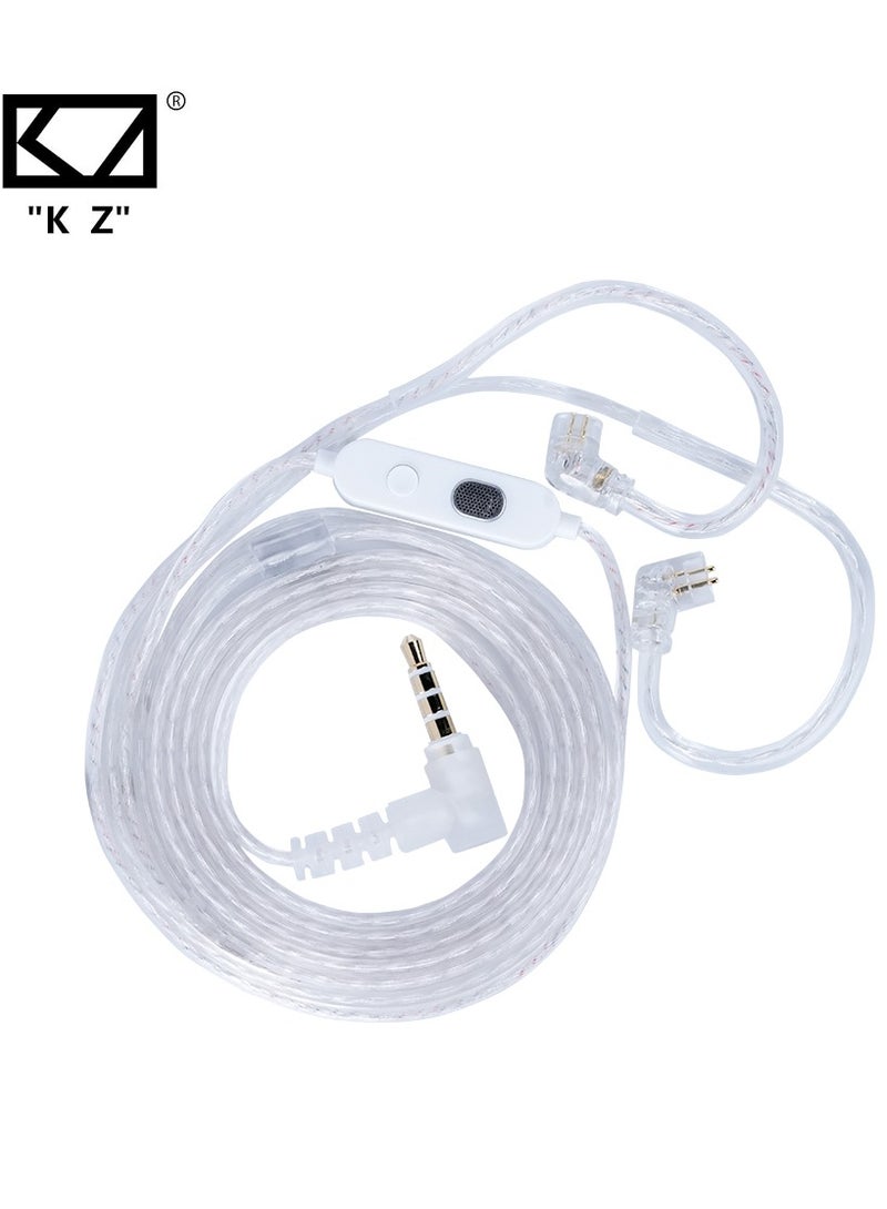 KZ 47-42 AUX 0.78mm Pin Silver-Plated Upgrade Cable with Professional-Grade Dual Microphone Array for Full-Frequency Ultra-HD Voice, Compatible with KZ 0.78mm Pin Series in-Ear Headphones (3.5mm) - Image 1
